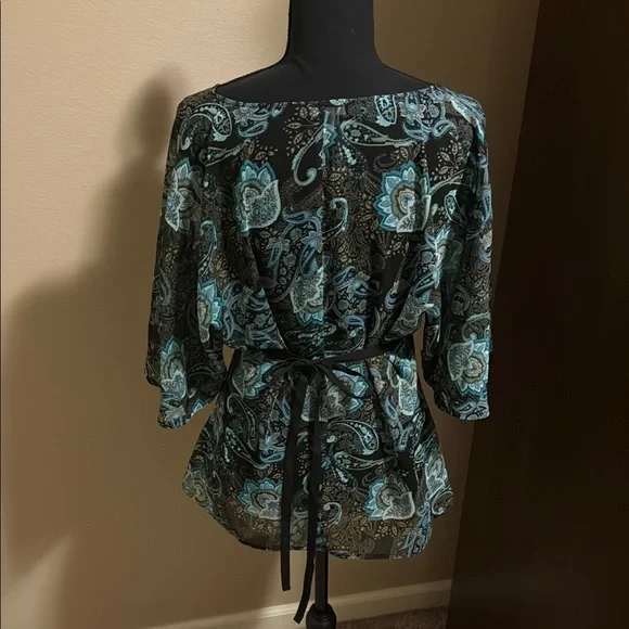 Black & Blue Apt. 9 Blouse w/ Built-in Camisole - Picture 3 of 6